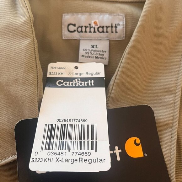 Carhartt Shirt Mens XL Heavy Twill Work Wear Outdoor Utility Button Up Easy Care - Picture 3 of 9